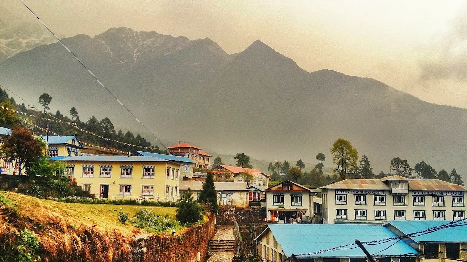 Arriving back in Lukla, Nepal after 12 days of hiking to EBC.