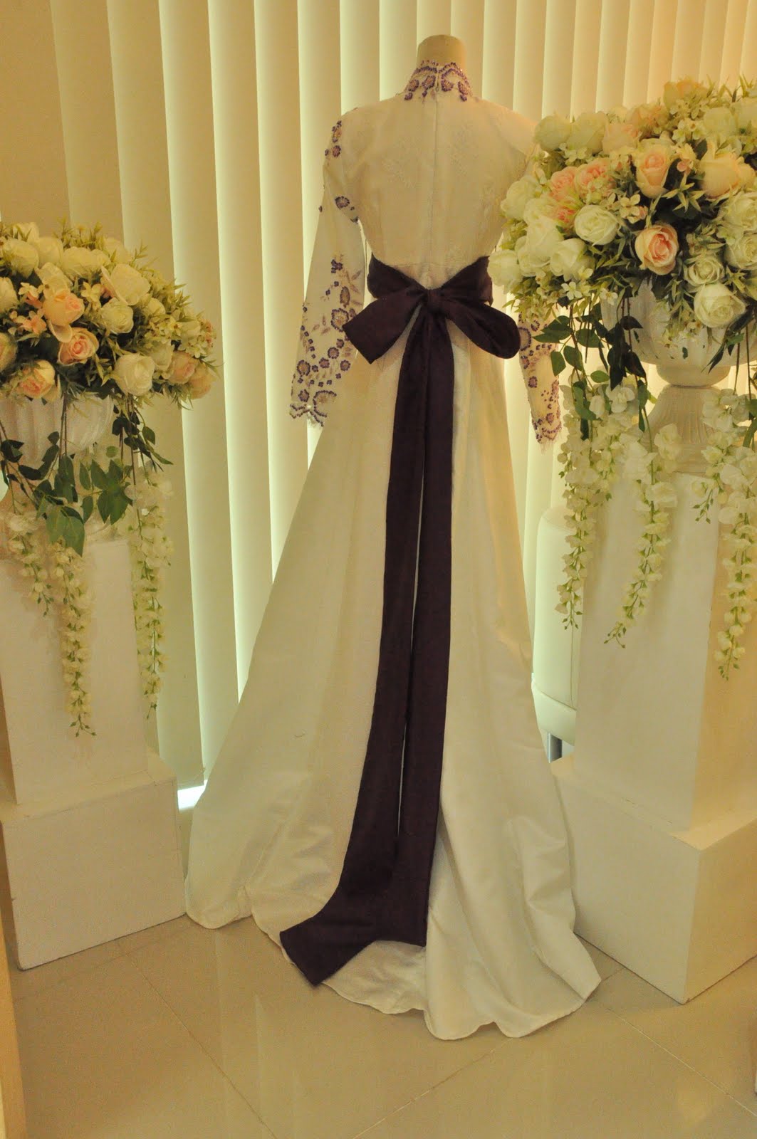 Purple White Wedding Dress