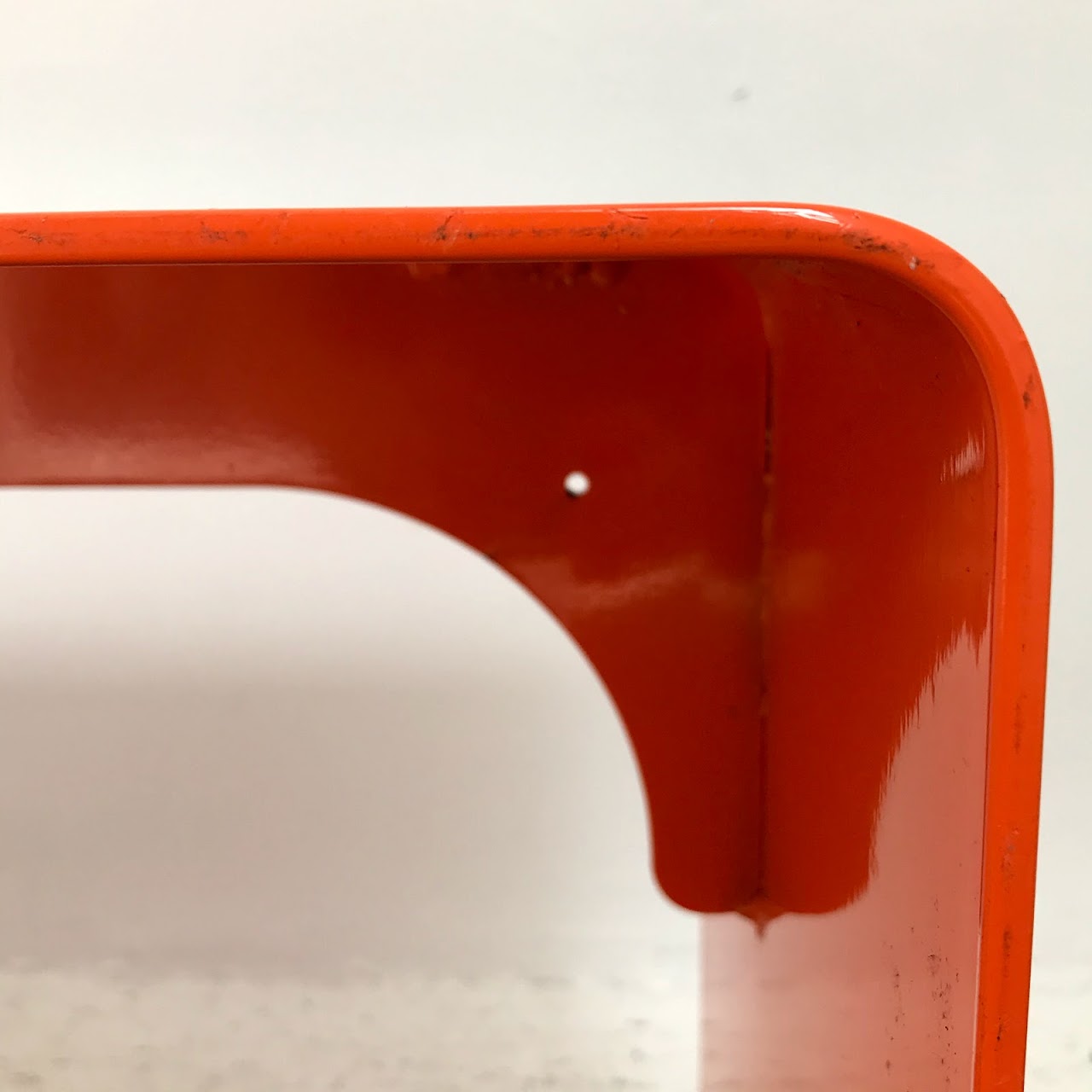 Enameled Steel Orange Waterfall Bench