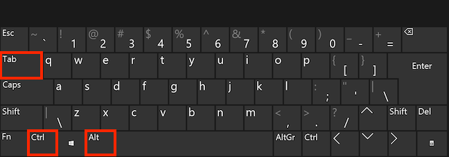 กดปุ่ม Ctrl, Alt และ Tab พร้อมกัน