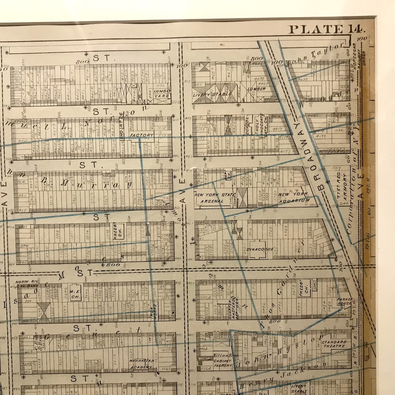 G.W. Bromley Antique New York City Part of Ward 20 Map