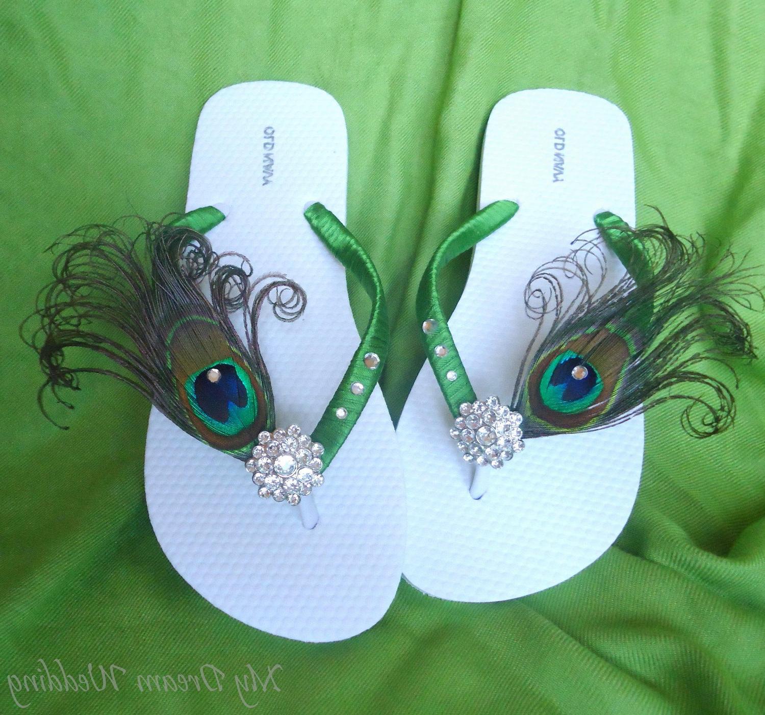 wedding dresses sweetheart neckline princess bling Peacock Feather Flip flops