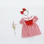 Red check skirt