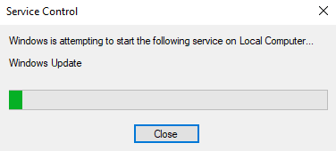 U ontvangt een prompt, Windows probeert de volgende service op de lokale computer te starten...