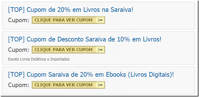 cupom valido SARAIVA01