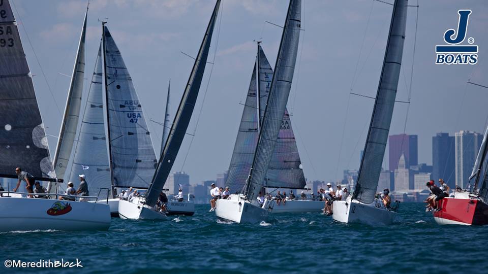 J/111 sailing North Americans off Chicago