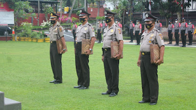 Upacara Kenaikan Pangkat dan Pelepasan Purna Bakti Personel Polres Gianyar