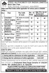 SAIL Medical Jobs 2017 indgovtjobs