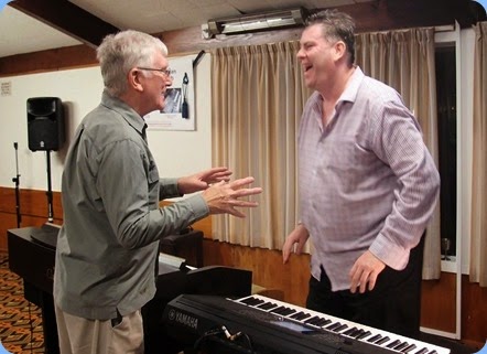 Club President, Gordon Sutherland, sharing some thoughts with Chris after the wonderful Concert. Photo courtesy of Club Photographer, Dennis Lyons.