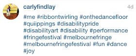 Carly Findlay instagram hashtag example 