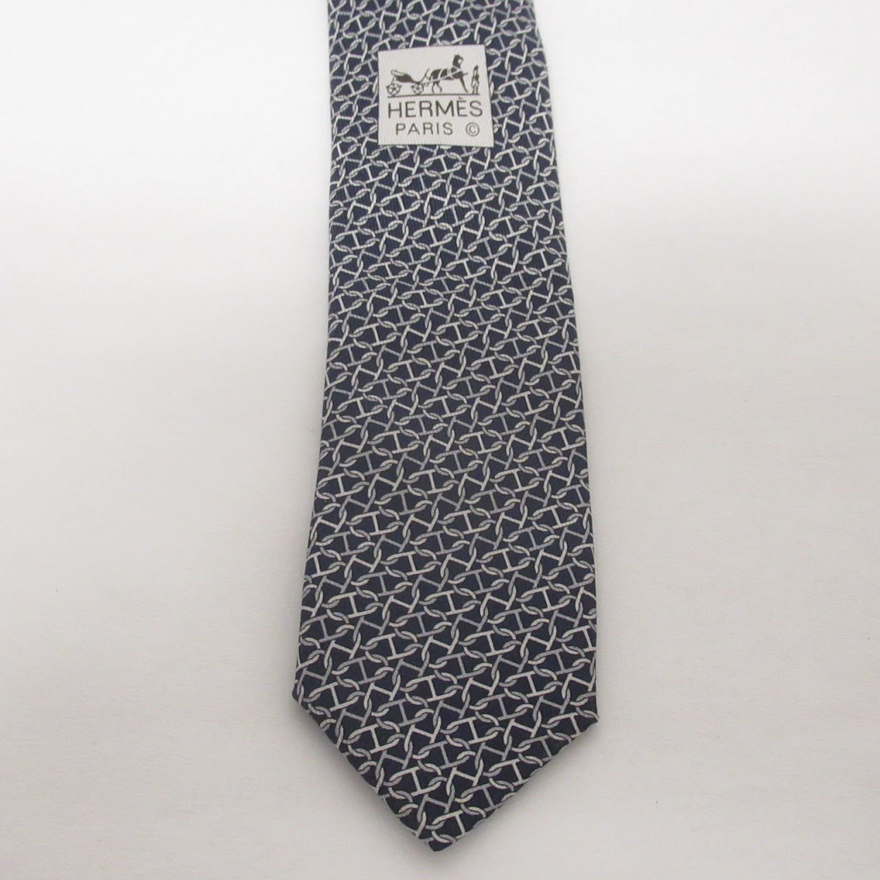 Hermès Navy Chain Link Tie