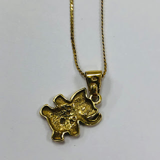 14K Gold and Diamond Elephant Pendant Necklace