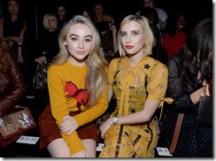 NEW YORK, NY - SEPTEMBER 12: Sabrina Carpenter (L) and Emma Roberts attend Coach Spring 2019 fashion show during New York Fashion Week at Basketball City - Pier 36 - South Street on September 12, 2017 in New York City.  (Photo by Roy Rochlin/Getty Images for Coach)