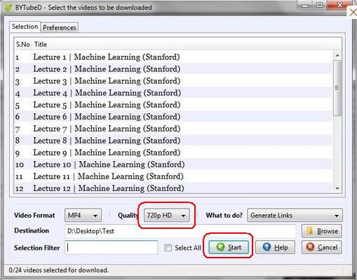 Bulk Download Using BYTubeD