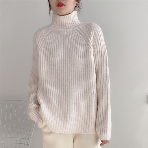 Title 2, Womens Half Turtleneck Sweater Loose Padded fo...