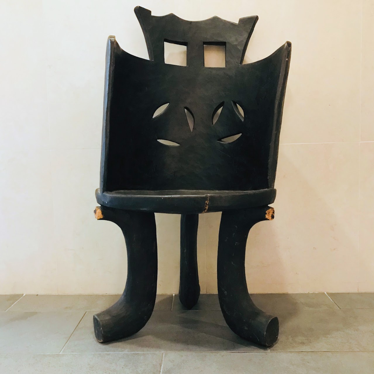 Hand-Carved Tribal Chair