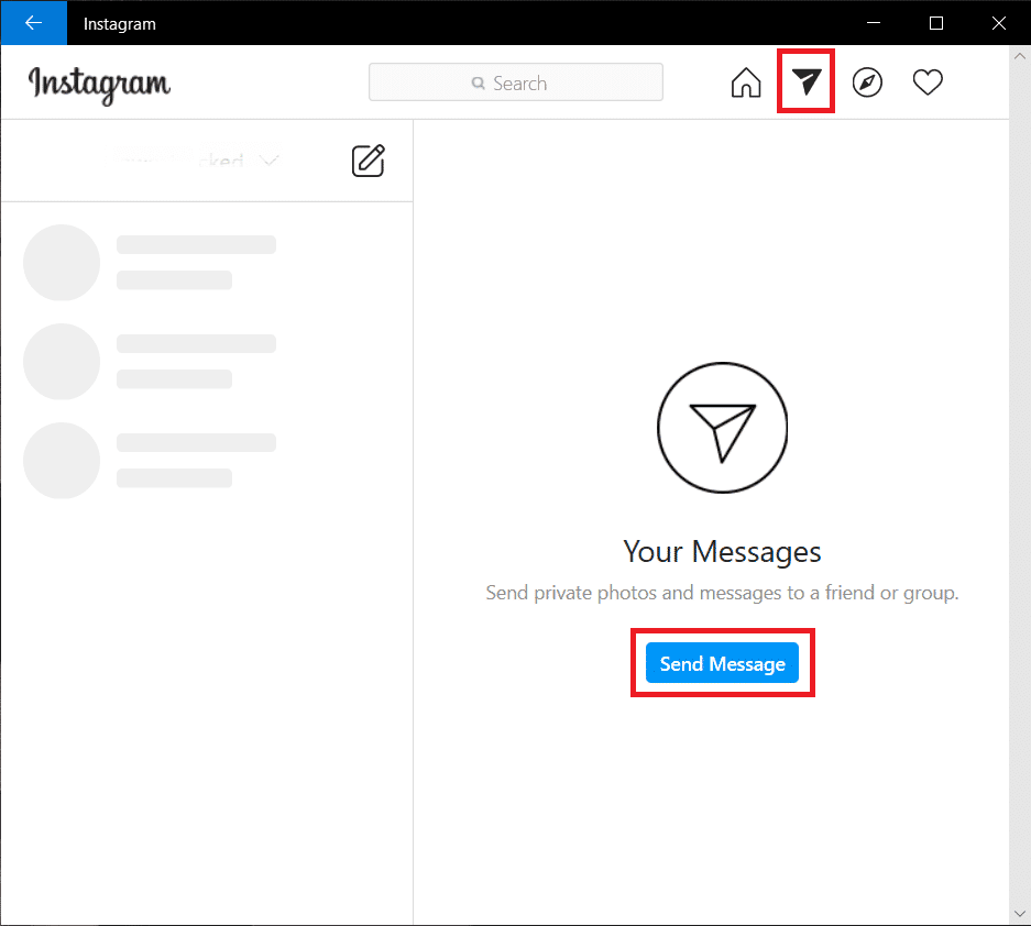 Cliquez sur l'icône Message Privé pour envoyer un message privé à quelqu'un.  |  Vérifier les messages Instagram sur PC