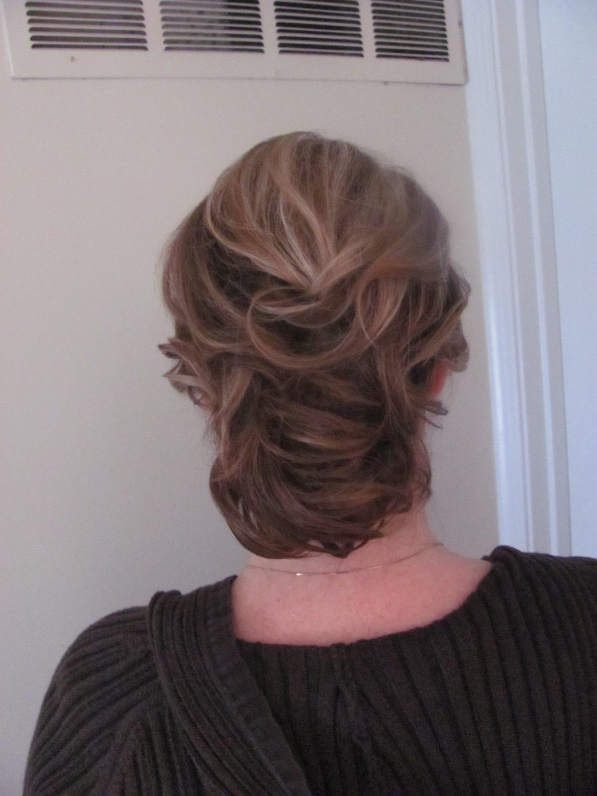 long and low updo. trial run