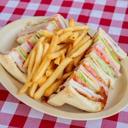 Club Sandwich with Fries Sandwich