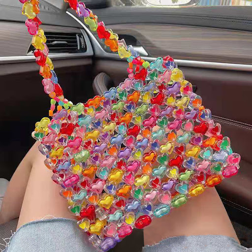 Title 2, Transparent colorful contrast color love beaded...