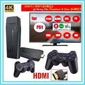 Game Stick 4K, Máy Chơi Game Điện Tử 4 Nút Cầm Tay Hdmi Không Dây Hơn 3000 Trò Chơi, Máy Chơi Game Cổ Điển Atari/Ps1/Fc.