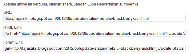 URL, Forum Link, HTML Code Otomatis Di Setiap Postingan Blog | Fajar Zikri Blog