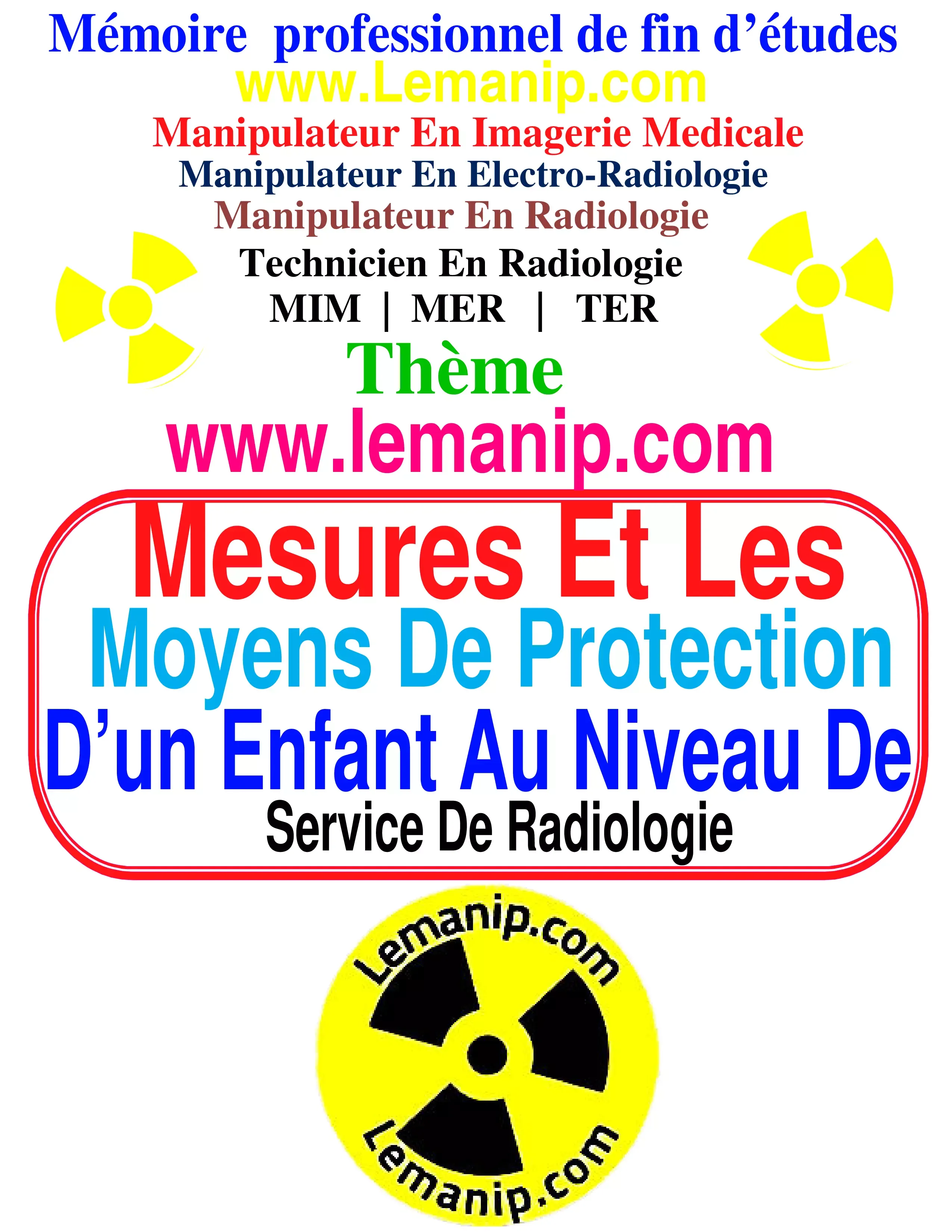 Mémoire Manipulateur En Radiologie 55