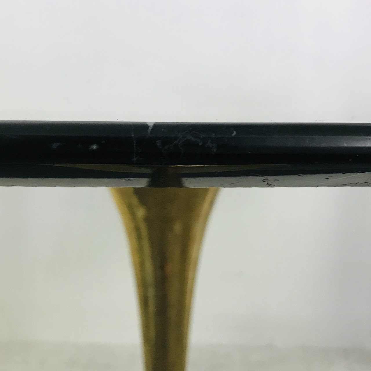 Black Marble and Brass Saarinen Style Table