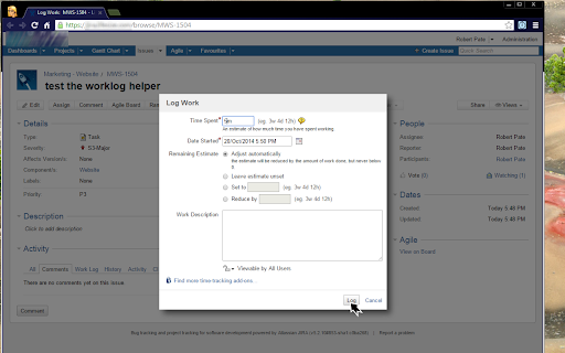 JIRA Worklog Helper