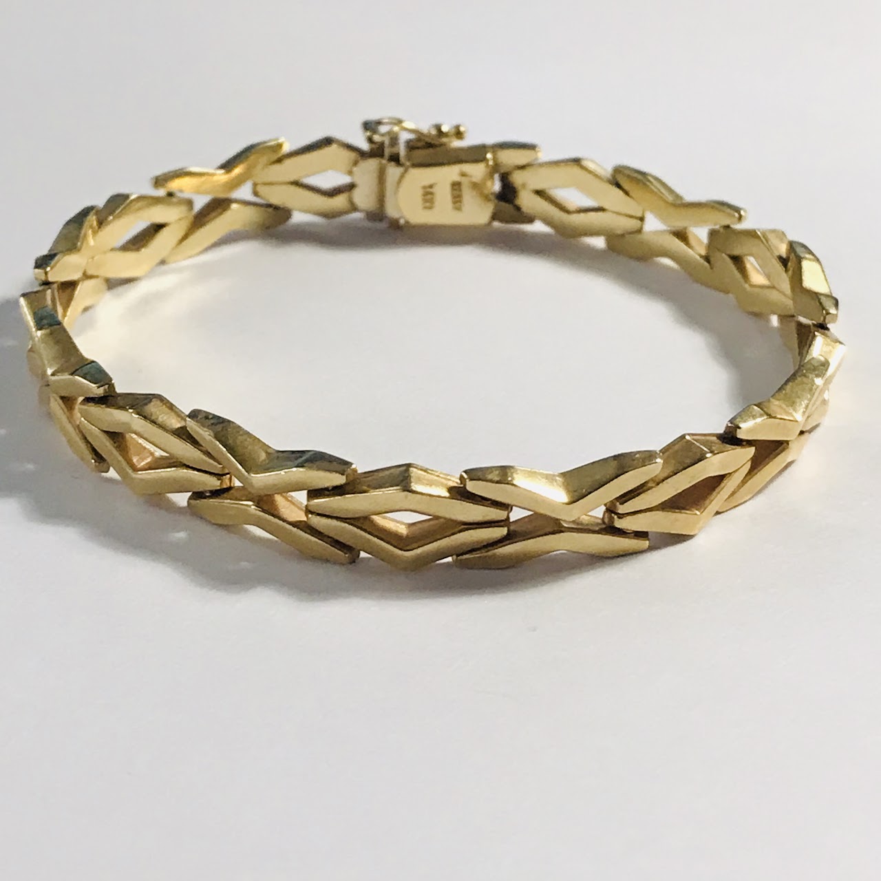 14K Gold Geometric Link Bracelet