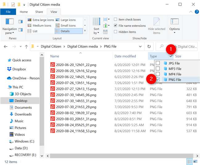 Eliminar un filtro del mismo menú que lo aplicó