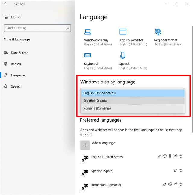 How to change language on Windows 10 when you have the language pack