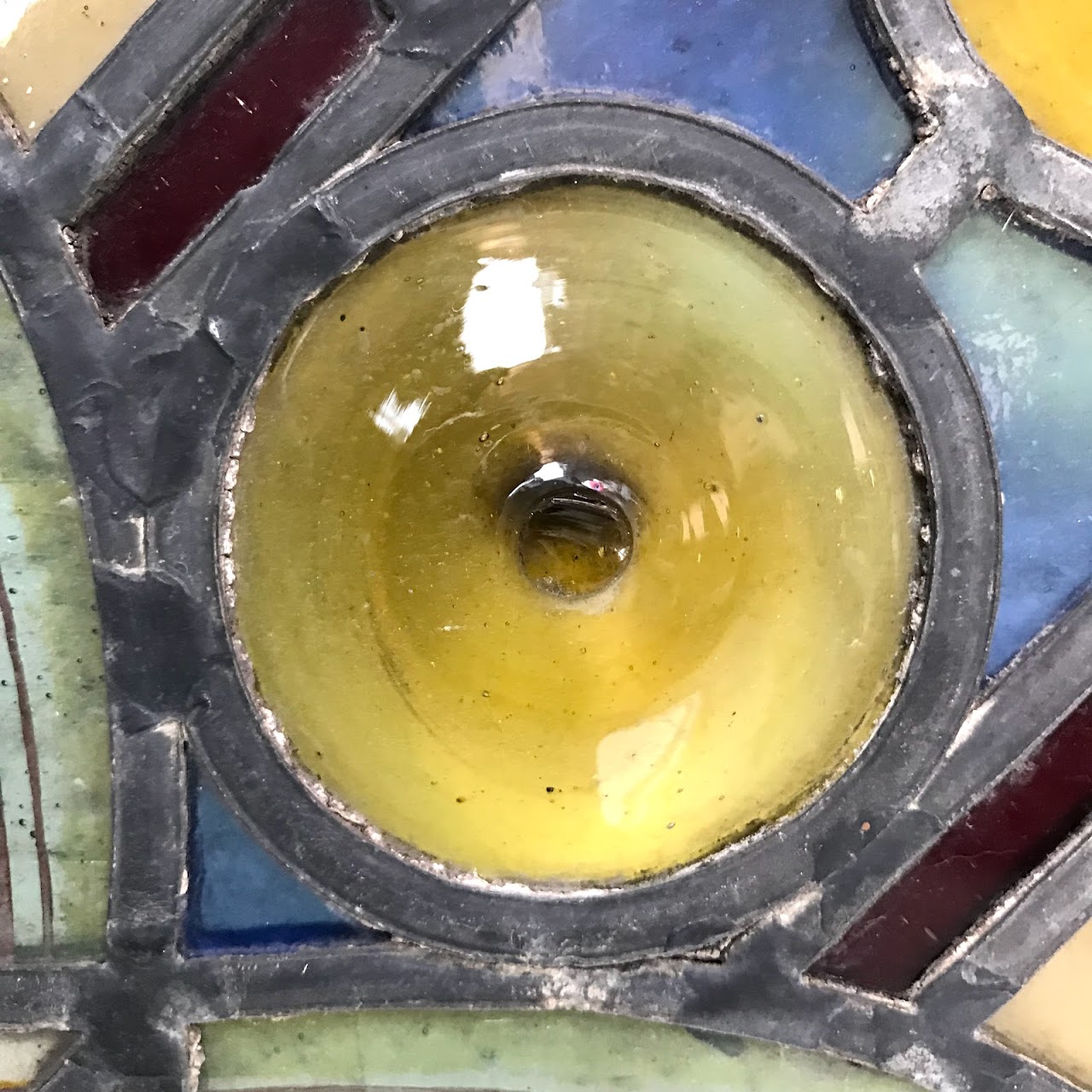 Stained Crown Glass Window, Large