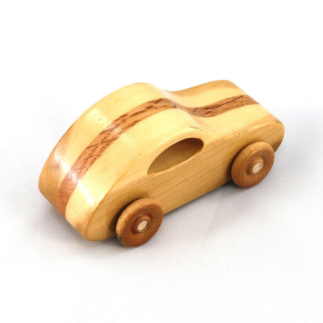 Handmade Wood Toy Car 1957 VW Bug From the Play Pal Series