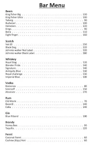 Chique Shanti menu 2