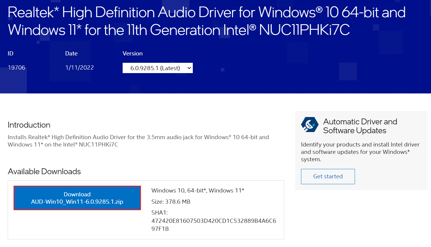 download realtek-audiostuurprogramma voor Windows 11 van de officiële website