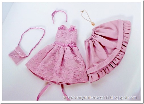 Cute pink lace dress set for a ball jointed doll.