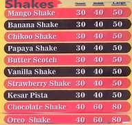 Fresh Juice Shakes menu 2