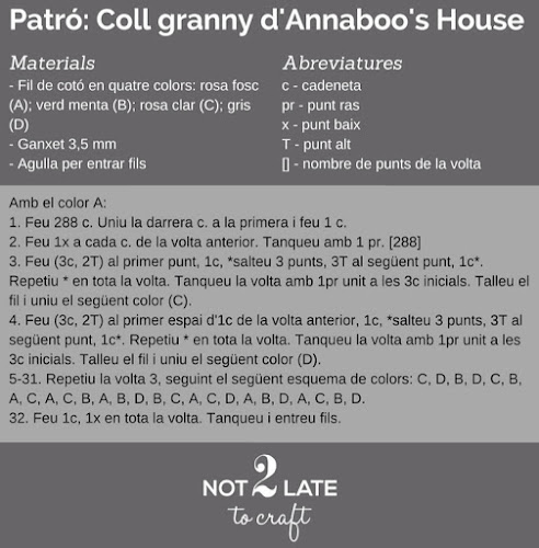 Not 2 late to craft: Coll granny de ganxet d'Annaboo's House / Annaboo's Granny stripe cowl