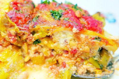 Cabbage Casserole with Leeks, Ricotta, and Pine Nuts