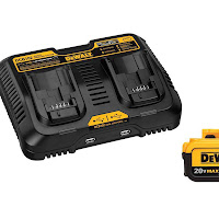 CLEARANCE - DeWalt 20V MAX XR Dual Port Battery Charger with 4.0 Ah Battery