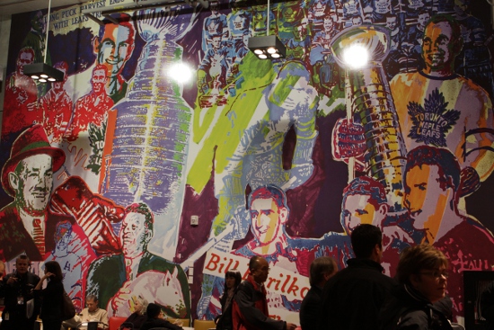 Mural of Leafs heroes at new Loblaws.
