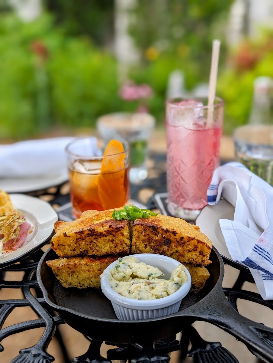 Grilled Cornbread with Honey Herb Butter