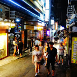 streets of hongdae by night in Seoul, South Korea 