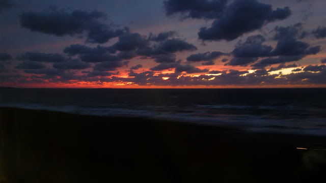 Night falling across the sea