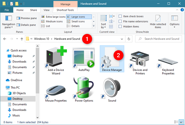 Un acceso directo del Administrador de dispositivos creado por Digital Citizen