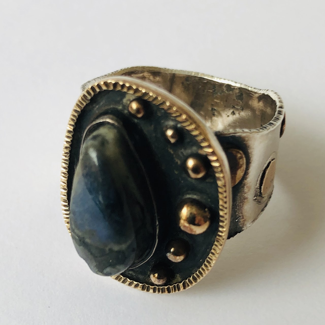 Sterling, 14k Gold & Labradorite Ring