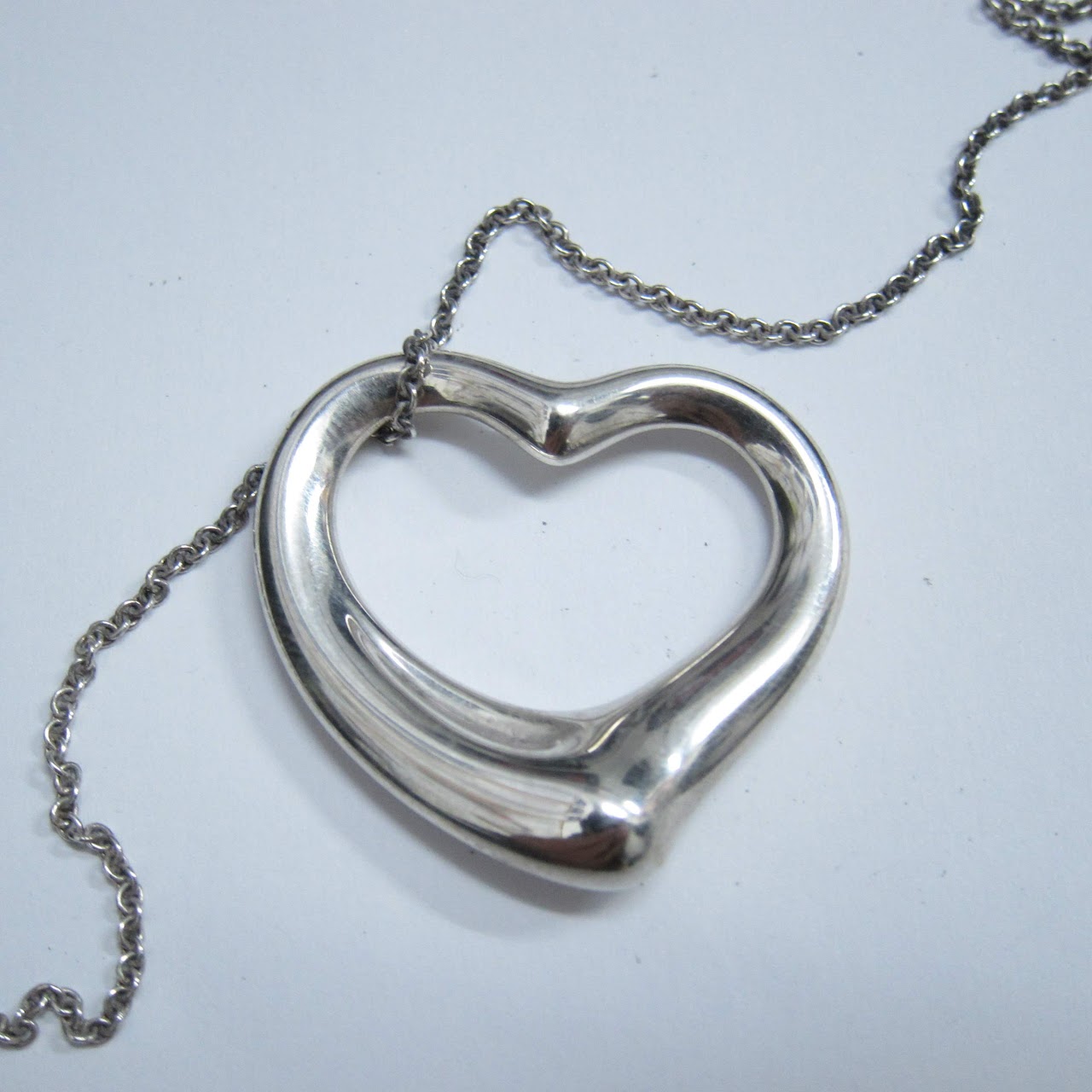 Tiffany & Co. X Elsa Peretti Sterling Silver Large Open Heart Necklace