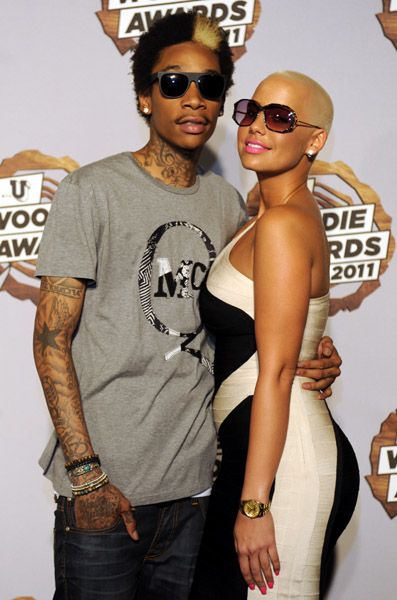 amber rose and wiz khalifa baby. Wiz Khalifa and His Boo-Ski Amber Rose Hit Up The Woodie Awards!