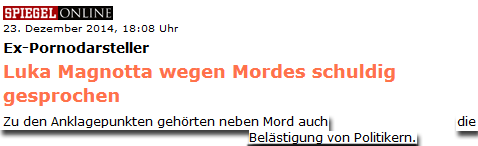 zu den Anklagepunkten gehörte auch  Belästigung von Politikern